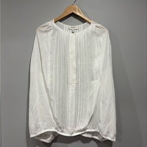 Banana Republic Factory White Pleated Blouse